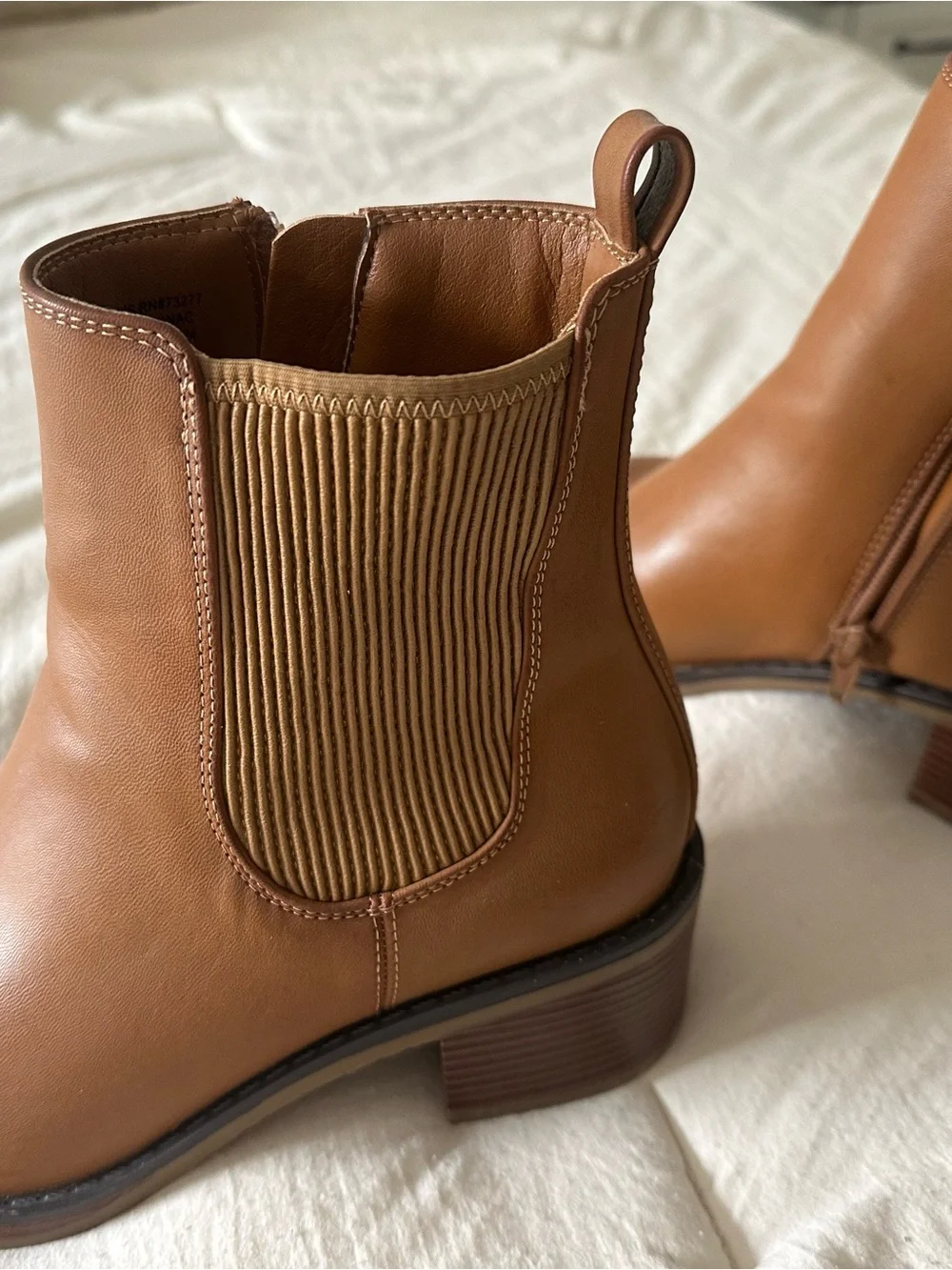 Kohl's Tan Chelsea Ankle Boots with Ribbed Elastic Panels